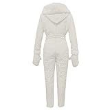 TYUNBD Skianzug Damen Einteiler Wasserdicht Schneeanzug Winter Warme Schnee Jacke Skioverall Skifahren Sätze Outdoor Jumpsuit Schneeoverall Overall mit Kapuze Reißverschluss klamotten