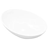 vidaXL Waschbecken Keramik Oval Weiß Waschschale Aufsatzwaschbecken Waschtisch