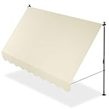 Juskys Klemmmarkise Kapstadt 300x120 cm - Höhenverstellbar & UV-beständig - Balkon & Terrasse - Wetterfest & Sichtschutz - Terrassenüberdachung Beige