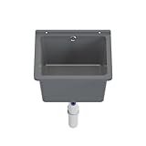 Ausgussbecken Waschbecken Spülbecken Waschtrog draußen Garten Garage Keller Waschküche Werkstatt Spülbecken (Grau)