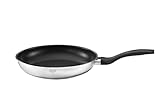 RÖSLE Basic Line Bratpfanne Ø 24 cm, Universalpfanne mit Antihaftversiegelung ProPlex, Edelstahl 18/10, induktions- und spülmaschinengeeignet, Silberfarben / Schwarz