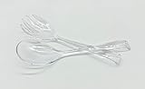 Kimmel Salatbesteck Servierlöffel Salatgabel Salatlöffel 2-teilig, Kunststoff, Glasklar-transparent