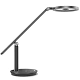 Ferrawel Schreibtischlampe Dimmbar, LED Tischlampe 16W 1000LM, Schreibtischlampe LED mit 3 Lichtfarben und 7 Helligkeitsstufen, Memory Funktion, Auto Timer, Augenschutz-Leselampe Tischleuchte, Grau