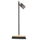 Lantelme Zimmerbesen mit Teleskopstiel ausziehbar 80cm bis 120cm im Set | Allzweckbesen aus Holz mit Kunsthaarborsten 28cm Besenkopf | Ideal als Stubenbesen Kehrbesen Parkett Laminat Haushalt Besen