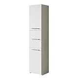 Badezimmerschrank Libra S43, Seitenschrank Hochschrank Farbauswahl Schrank Midi-Schrank Badmöbel (Weiß)