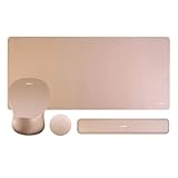 MOSISO Handgelenkauflage für Tastatur Mauspad Set, Großes Gaming Mauspad&Gebogenes Konkaves Mauspad&Tastatur Handgelenkstütze&Untersetzer, Ergonomisch Rutschfestes Mauspad Kissen für Hause Büro, Braun