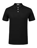 PINSPARK 1/3er Pack Poloshirt Herren Atmungsaktive Golf Shirts Sommer Schnelltrocknend Kurzarm Polo Shirt Bauchfit Polo Tops Outdoor Sportshirt Schwarz S (1 Stück)