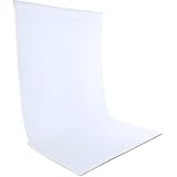 Zdada Weißer Fotohintergründe 1.5x2.1M, Faltbarer Weißer Fotoleinwände Hintergründe, Waschbarer Polyester Fotohintergrund, Studiohintergrund für Fotostudio, Video, Live Streaming, Meeting, Gaming