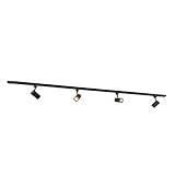 QAZQA Jeana Modern 4 Licht L 200 cm Schwarz Modern Innenbeleuchtung Wohnzimmer I Schlafzimmer I Küche I Esszimmer