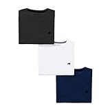 Raging Bull Klassisches Herren-T-Shirt aus Bio-Baumwolle, 3 Stück, Schwarz/Weiß/Marineblau, 95