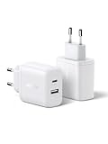 UGREEN USB C Ladegerät 2-Pack iPhone Schnellladegerät 2 Ports Netzteil PD 20W USB-C Adapter USB Stecker für iPhone 16, 16 Pro, 16 Pro Max, 15, 15 Pro, 14, 13, 12, iPad, Galaxy S24, S23, Pixel 9