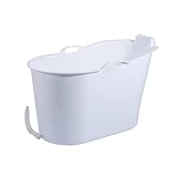 Mobile Badewanne, Ideal für das kleines Badezimmer, 97x52x65cm, Stylisch und Stimmungsvoll (white)