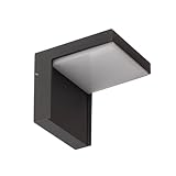 Lucande LED Wandleuchte außen 'Rachel' (spritzwassergeschützt) (Modern) in Schwarz aus Aluminium (25 flammig,) - LED-Außenwandleuchten Wandlampe, Led Außenlampe, Outdoor Wandlampe für