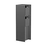 ledscom.de Garten Steckdosensäule POMI für außen, IP44, 2-Fach, Edelstahl, anthrazit, eckig, 23 cm, Außensteckdose, Gartensteckdose, Steckdosenturm, Außensteckerdose, Energiesäule