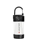 Ledlenser ML4 Warm Light LED Laterne, 300 Lumen, bis 40h Laufzeit, aufladbar mit Akku, blendfreies Licht, mit Rotlichtfunktion, 1xAA Batteriebetrieb möglich, Karabiner, Outdoor, Camping, Schwarz
