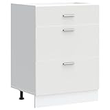 vidaXL Küchenunterschrank Weiß Holzwerkstoff, Spülenunterschrank, Schrank Küche, Lagerschrank, Unterschrank für Küche, Küchenzeile