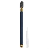 Alanmoship Diamant Glasschneider Set Bleistift Stil Hartmetallspitze TC-17 für Fliesen Schneidwerkzeug Robust Rutschfest Ergonomischer Griff Runder Metall Gewindeschneidkopf 2 Stück