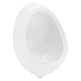 LuxeBath Urinal Weiß Zulauf von hinten, Hochwertige Keramik Pinkelbecken, Modernes Design Pissoir, 35 x 46 x 30 cm, oval, Spülrand geschlossen, Senkrechter Ablauf, WC-Urinal Absaugeurinal Urinalbecken
