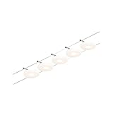 Paulmann 94426 CorDuo LED Seilsytem Set DiscLED DC incl. 5x4,5 Watt erweiterbar Chrom matt, Chrom Drahtseil Metall 3000 K