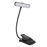 Clip-On-Lampe – LED-Leselampe, Schreibtisch-Studienleuchte | dimmbares verstellbares Clip-Licht, batteriebetriebenes Leseklammerlicht, wiederaufladbare Schreibtischlampe zum Lesen, Arbeiten, Zuhause,