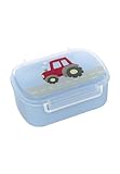 SIGIKID 25200 Brotzeitbox Traktor Brotzeitbox BPA-frei Mädchen und Jungen Lunchbox empfohlen ab 2 Jahren blau/rot