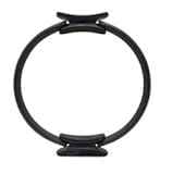 Pilates-Ring Magischer Kreis mit Doppelgriff für Yoga | Fitnessring Innenschenkeltrainer für Frauen und Männer | Widerstands-Yoga-Kreis (Schwarz, Einheitsgröße)