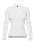 INBIKE Fahrradtrikot Damen Langarm Sonnenschutz Fahrradbekleidung Atmungsaktivität Radtrikot Rennrad Shirt Trikot Fahrrad Trikots Oberteil Weiß M