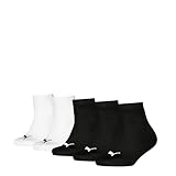 PUMA Unisex Kinder Plain Quarter, Black/White, 35-38 EU