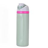 Doppelter Trinkdeckel Edelstahl Isolierbecher Outdoor Sportbecher Hochwertig mit Tragering Bouncing Mug (Light Green, 32OZ)