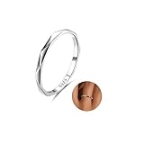 Milacolato 925 Silber Ring Für Damen Mädchen, 18 Karat Weißgold Vergoldetes Sterling Silberring Bandringe, 1,13mm Verlobungs Versprechen Fingerring 57 Halbdiamant-Schneidring