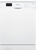 Respekta Freistehender Geschirrspüler Blanka 60 cm/unterbaufähig durch abnehmbare Abdeckung / 4 Programme/Halbe Beladung/Startzeitvorwahl/leise/LED Display / 12 Maßgedecke / GSPS60V / Weiß