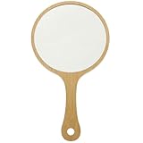 JOINPAYA Tragbarer Damen Handspiegel mit Griff Mittelgroßer Runder Kosmetikspiegel aus Bruchfestem Material für Reisen und Handtasche