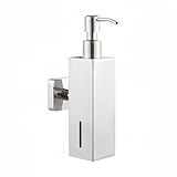 Entgoinggo Seifenspender-Pumpe, Shampoo- und Conditioner-Spender, Edelstahl, Wandmontage, Seifenspender, Pumpflasche, für Badezimmer, Küche, Arbeitsplatte (Silber)