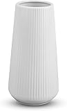 Keramik Vase, GUKJOB Blumenvase Keramik Vasen für Blumen, Dekorative Vasen für Pampasgras Deko, Modern Kleine Vase für Home Wohnzimmer Esstisch Bauernhaus Büro Dekor (Weiß)