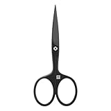 ZWILLING Bartschere (Mit erweiterter Griffbreite, kratzbeständig, gerade Schneide und feine Spitze), Premium, Schwarz, 115 mm