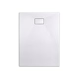 EMKE Duschwanne 120x90 cm Rutschfeste Duschtasse SMC Brausewanne Duschwannen 90 mm Ablauf Zuschneidbar Rechteckige Duschtassen Weiß