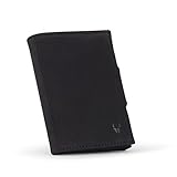 DONBOLSO Wallet NextGen Leder I Slim Wallet mit Münzfach I Geldbeutel mit RFID Schutz I Kartenetui bis 11 Karten I Mini Portemonnaie für Herren und Damen I Geldbörse I Vintage Schwarz