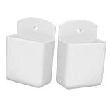 STOBOK 2Er-Box Fernbedienungsgestell Aufbewahrungskorb wandhalter klebstoff Deckel storage boxes aufbwahrungs-box Wandspeicher-Organizer Deckenventilator-Fernbedienungshalter Plastik Weiß