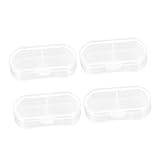 KOCKSHION 4 Stück Kleine Pillendose Einzelne Pillenbehälter Veranstalter Etiketten Fall Container Reisen Reiseetui Taschenkoffer Weiß Plastik