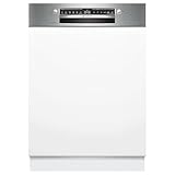 Bosch SMI4ECS32E, Serie 4, Smarter Geschirrspüler Teilintegriert 60 cm, Besteckschublade, Made in Germany Spülmaschine, extra Trocknen, starke Reinigung, sehr leise, Automatikprogramme, Edelstahl