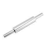 OKUMEYR 1Stk Nudelholz aus Edelstahl Backrolle Prägung Nudelholz Ton rollen Rostfreier Teigroller Nudelholz mit Antihaftbeschichtung werkzeug tragbare Teigrolle Teigrollenstift Silver