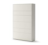 Generisch Schrankbett Bed Concept, Wandklappbett mit Lattenrost, V-Bett, Wandbett Bettschrank Schrank mit integriertem Klappbett Funktionsbett ohne Matratze (90x200 bis 180x200) Kashmir