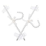 Toyvian 2 Stück Perlen Hosenbügel mit Schleife Leichter Mehrzweck Wäscheständer Kreativer Kleiderbügel für Platzsparende Aufbewahrung