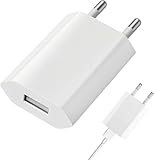 1 Stück USB Ladegerät Netzteil, 5V 1A Universal Ladestecker Stecker, Netzstecker Adapter, Adapter Steckdose Stromadapter Ladestecker kompatibel für Phone, iWatch, Kameras, Tablets, MP3, eBook