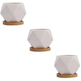 Kisangel 9 Sätze Diamantförmiger Blumentopf Korb künstlich Mini-Sukkulenten Funky kakteendünger wundermuschel pflanzenständer Gartenblumentopf Pflanzenbehälter für den Haushalt Keramik Weiß