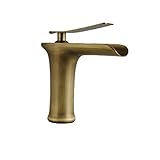 Wasserhahn, Waschtischarmatur, Wasserfall-Wasserhahn, Badezimmerarmaturen, Badezimmerarmaturen, kompatibel mit Waschbecken, 1-Loch-Badezimmer-Waschtischarmatur, Einloch-Messing,