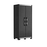Keter XL Garage Kunststoffschrank, hoch, BxTxH: 89x54x188cm, schwarz/Silber, inkl. 3 höhenverstellbaren Einlegeböden (Tragkraft je 45kg)