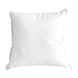 FISHDRU Gänsefedernkissen Gänsedaunen-Kissen 45x45cm, Kissenfüllung, Innenkissen, Kissen Füllkissen/Federkissen/Daunenkissen/Sofakissen, 100% Daunen & Federn, 100% Bio-Baumwollbezug(Weiß) (45×45CM)