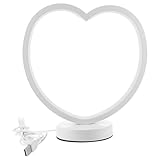 Toddmomy Nachttischlampe Dimmbar in Herzform Kleine Tischlampe mit Warmem Licht Sanftes Nachtlicht für Mädchenzimmer und Schlafzimmer