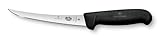 Victorinox Fibrox Ausbeinmesser, Scharfes Küchenmesser für Fleisch und Fisch, 15 cm, Gebogene Klinge, Flexibel, Rostfreier Stahl, Schwarz